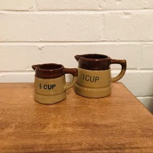 Vintage Ceramic Measuring Cups - Set of 2